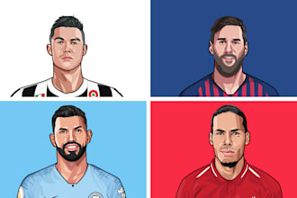draw amazing vector cartoon portrait from your photo