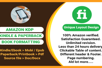 do book formatting, book layout design, book cover design, fix formatting issues