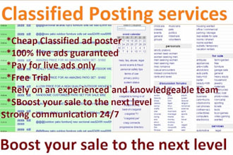 post classified ads in USA top rated sites manually