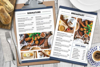 create a professional restaurant menu design