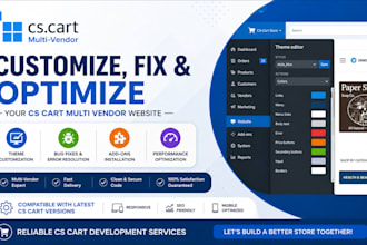 customize fix and optimize your cs cart multi vendor website