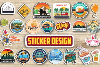 do logo label cute motivational sticker or sticker design