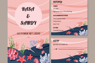 design an elegant wedding, birthday invitation card