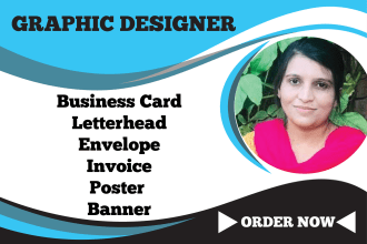 design professional business card, letterhead, invoice and envelope