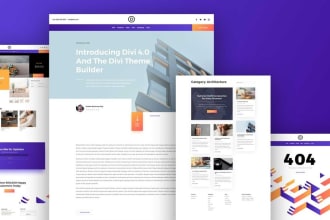 design wordpress website on divi builder elementor pro