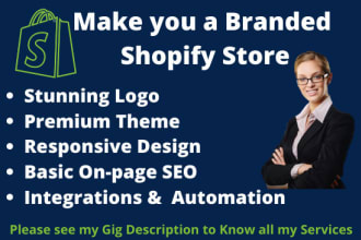 design and develop branded shopify store, shopify website