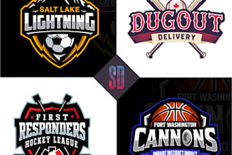 design soccer, ,baseball, hockey and  basketball logo