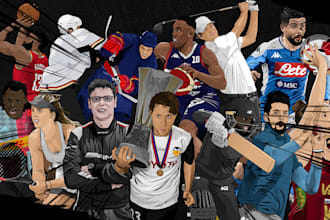 create awesome sport illustrations for socmed, sport brand