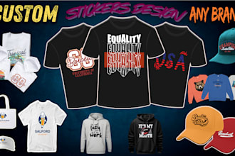 design a custom vinyl,dtf and sublimation stickers of your logo or print tshirt