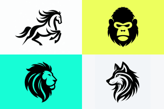 make lion, dog, tiger, simple, pet, cat, horse, animal logo