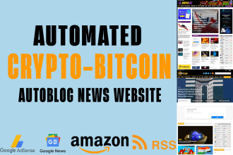 create automated crypto, bitcoin news website on wordpress for passive income