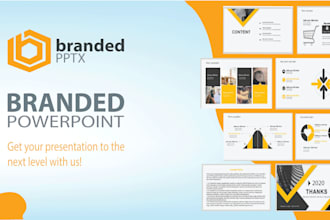 design a branded powerpoint and pitch deck presentation