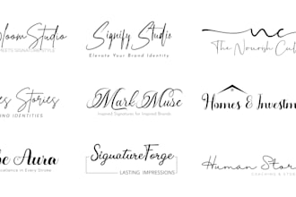 design custom signature handwritten and cursive logo design