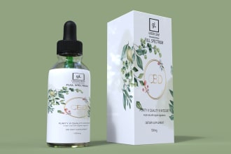 3d model supplement, cbd bottle  and design product label