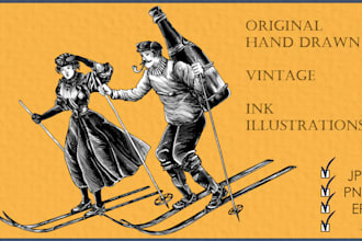 create an original hand drawn ink illustration