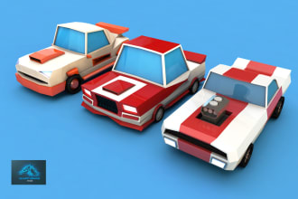 design low poly 3d vehicles model for games