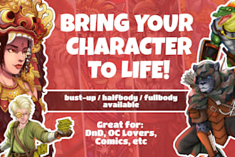 draw character illustration for comics, book cover, etc
