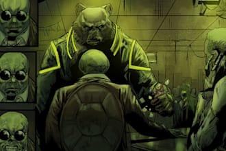 create a very professional comic book page illustration