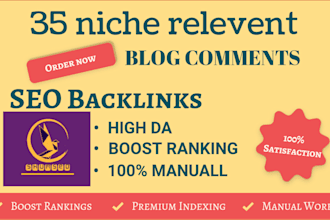 do 35 niche nofollow blog comments high da pa