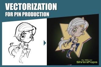 make a vector enamel pin layout using your design or image