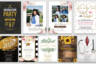 design announcement card or graduation party invitation