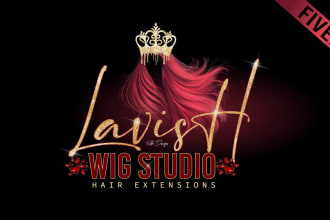 design modern hair bundles and wig logo within 12 hrs