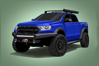 draw your car vexel vector cartoon within 24 hours
