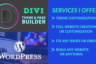create or customize divi website using divi theme,divi builder