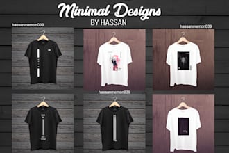 create minimalist t shirt design and custom tshirt design