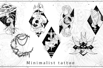 draw a minimalist tattoo, custom cute tattoo in my style