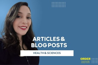write SEO blog posts and articles as a health content writer