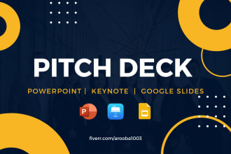 design an investor pitch deck in powerpoint and keynote