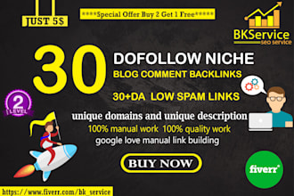 do 30 niche relevant dofollow backlinks via blog comments
