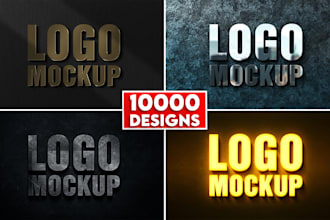 do 10,000 professional logo mockup designs for stunning and premium branding