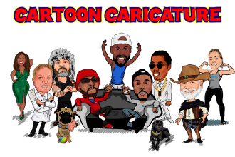 draw a professional portrait style cartoon caricature