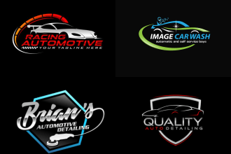 design auto detailing, racing and car wash logo