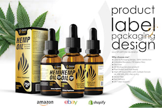 design cbd, kraft box, custom label amazon product packaging