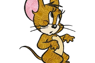 do applique embroidery digitizing into dst,pes in 1 hour