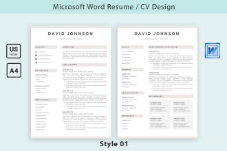 design your resume or CV in microsoft word