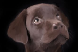 make a digital portrait of your pet in oil painting style