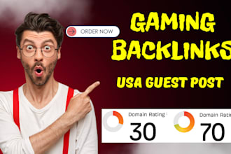 publish gaming article through USA guest post for a quality backlink