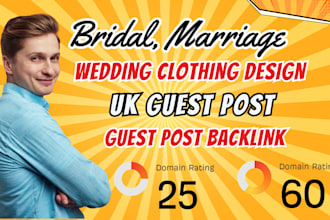 publish bridal marriage wedding clothing design article UK guest post backlink