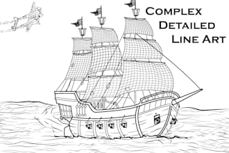 vector line art detailed outline of your image