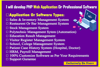 develop php application or professional software