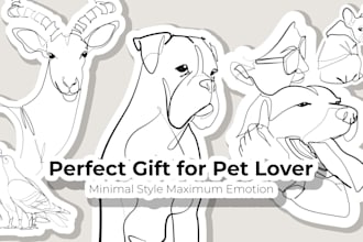 make a custom pet face line art illustration