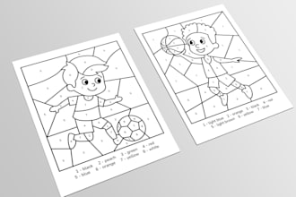 create color by number page for children