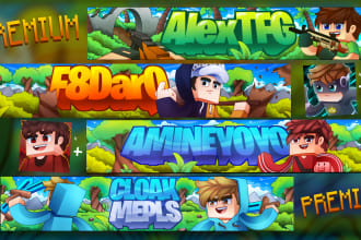 do your youtube banner in minecraft style