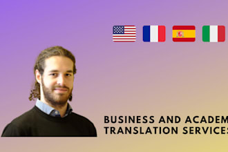 translate your documents, papers to from italian spanish english or french