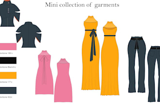 create fashion garment flat design