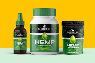 create bottle label and cbd label design